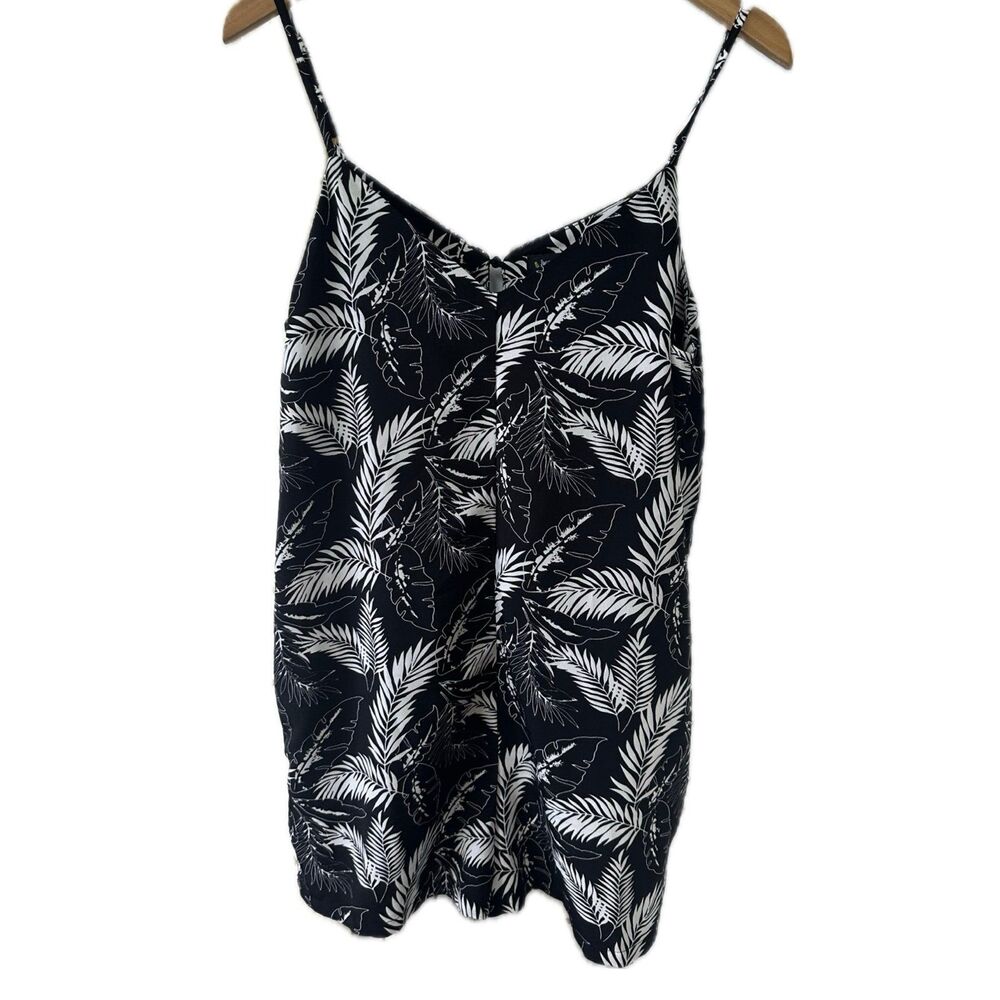 JWLovesMe Junior's Hawaiian Inspired Tropical Leaves Adjustable Cami Romper L